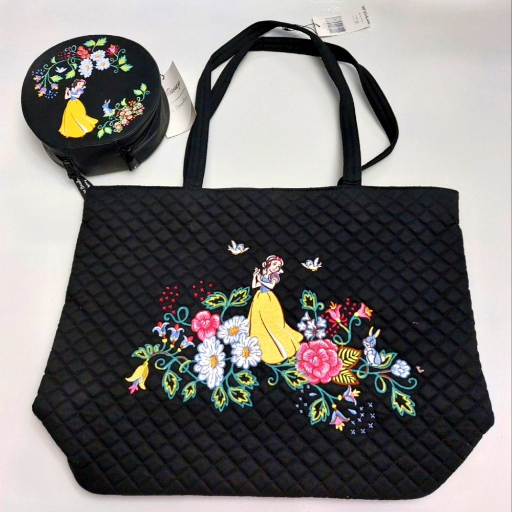 Vera Bradley Disney Snow White large tote & Cosmetic Case NWT
